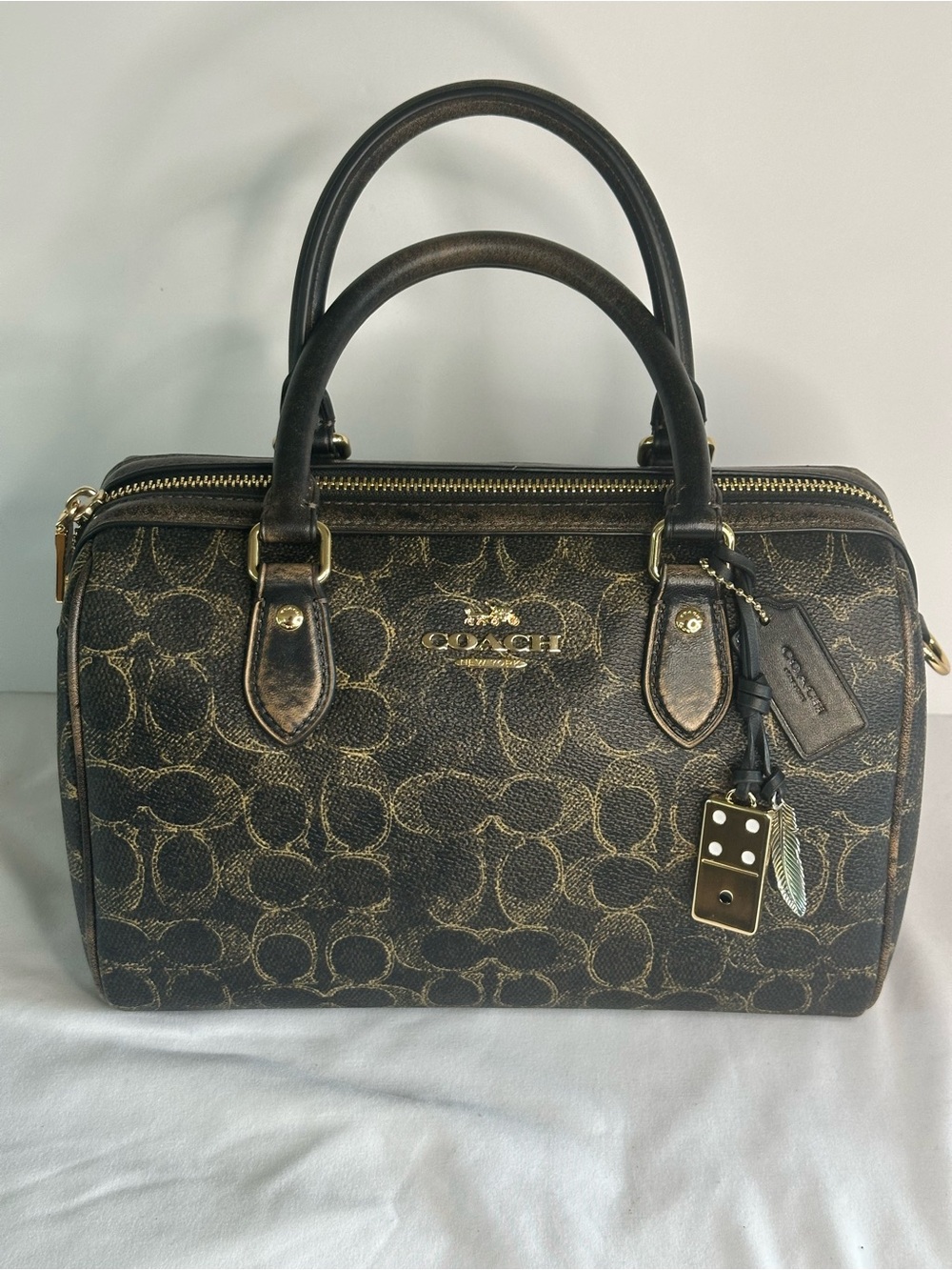 Coach Rowan Satchel Bag
In Loved Signature Canvas With Charms Brown and Gold - Picture 4 of 12